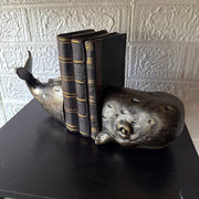Zeckos Sperm Whale Bookends in 10 Inch Size, Set of 2 Bookends, Weathered Bronze Image 5