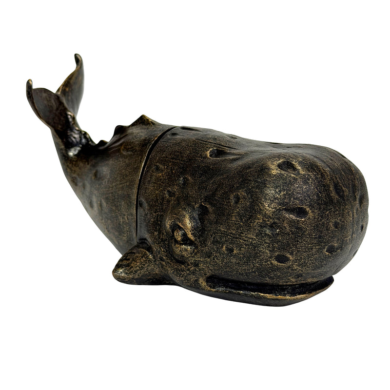 Zeckos Sperm Whale Bookends in 10 Inch Size, Set of 2 Bookends, Weathered Bronze Image 1