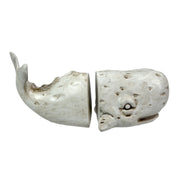 Set of 2 Sperm Whale Decorative Bookends, 10 Inch Off White Resin Image 2