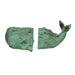 Verdigris Green Finish Sperm Whale Head and Tail Bookends Set of 2: Unique Nautical Decor Crafted from Durable Cast Resin,