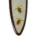 Hand-Carved Wood and Capiz Shell Decorative Surfboard Featuring Four Sea Turtles - Artisan Crafted - Coastal Ocean Art Wall