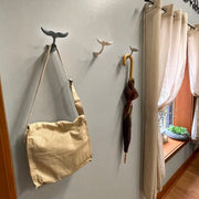 Set of 3 Cast Iron Nautical Whale Tail Wall Hooks - Stylish and Functional Towel, Hat, and Key Hangers - Rustic 5-Inch