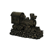 Antique Bronze Finish Steam Locomotive Decorative Bookends Set for Train Enthusiasts - Vintage Style Book End Shelf Decor Art