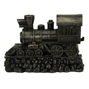 Antique Bronze Finish Steam Locomotive Decorative Bookends Set for Train Enthusiasts - Vintage Style Book End Shelf Decor Art