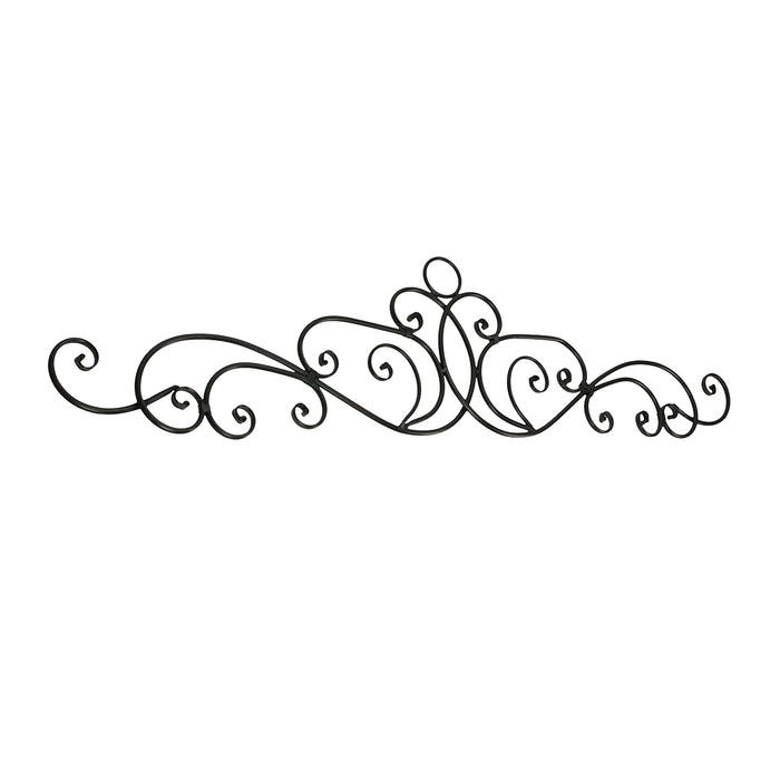 54-Inch Long Metal Wall Décor Art Scroll Hanging - Antique Bronze Finish Decorative Arch for Doors, Windows & More. Elevate