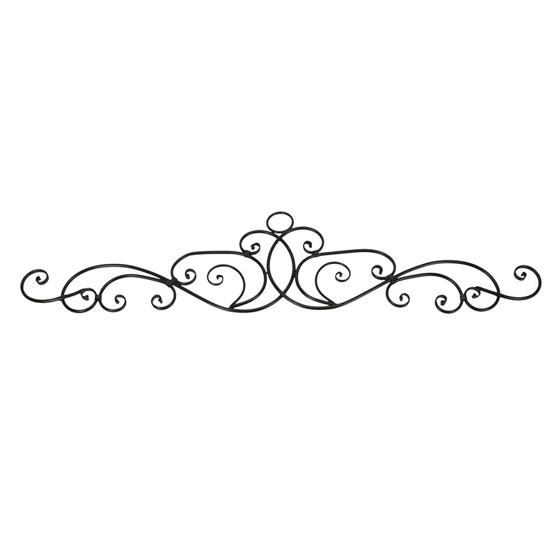 Set of 2 Metal Wall Scrolls, 54 Inch Antiqued Bronze Pediments Image 8