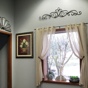 54-Inch Long Metal Wall Décor Art Scroll Hanging - Antique Bronze Finish Decorative Arch for Doors, Windows & More. Elevate