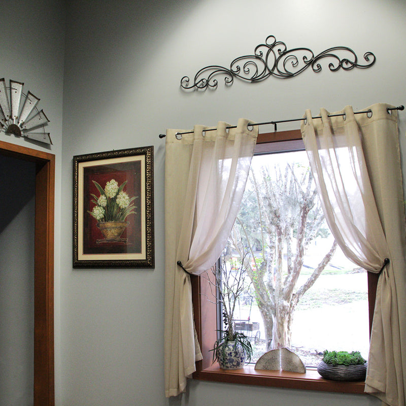 54-Inch Long Metal Wall Décor Art Scroll Hanging - Antique Bronze Finish Decorative Arch for Doors, Windows & More. Elevate