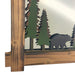 26-Inch High Black Bears Wood and Metal Wall Mirror - Easy To Hang - Rustic Painted Forest-Inspired Decorative Piece for