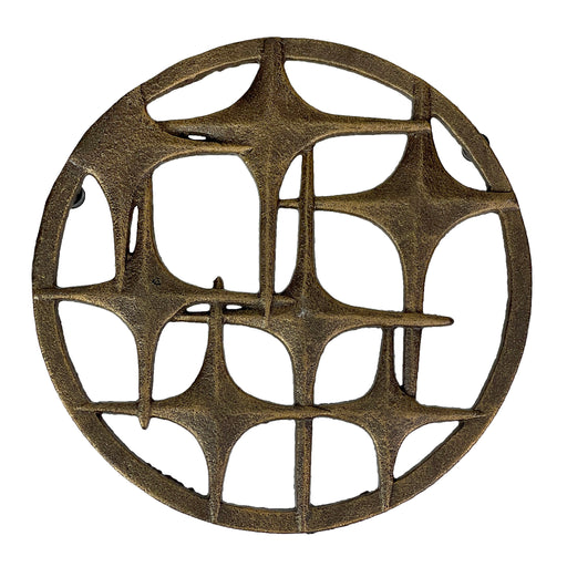 Cast Iron Trivet, Stars 8 Inch Bronze Mid-Century Modern Image 1