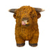 Light Brown - Image 2 - Zeckos Highland Cow Planter, Brown Painted Magnesium Oxide Animal-Shaped Freestanding Planter, 12