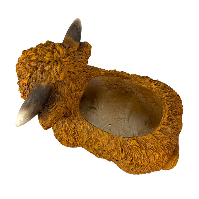 Light Brown - Image 9 - Zeckos Highland Cow Planter, Brown Painted Magnesium Oxide Animal-Shaped Freestanding Planter, 12