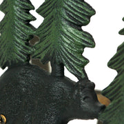 Bears - Green - Image 3 - Cast Iron Black Bears in Forest Decorative Wall Mounted Hanging Garden Hose Hanger - 11 Inches in