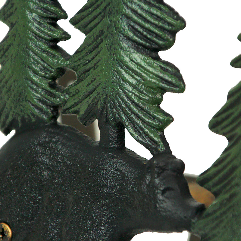 Bears - Green - Image 3 - Cast Iron Black Bears in Forest Decorative Wall Mounted Hanging Garden Hose Hanger - 11 Inches in