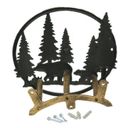 Bears - Green - Image 6 - Cast Iron Black Bears in Forest Decorative Wall Mounted Hanging Garden Hose Hanger - 11 Inches in
