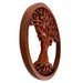 Hand Carved Mahogany Tree Of Life Wood Wall Plaque - 11.5 Inches in Diameter - Boho Style Image 2