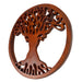 Hand Carved Mahogany Tree Of Life Wood Wall Plaque - 11.5 Inches in Diameter - Boho Style Image 4