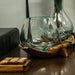 6 Inch - Image 6 - Blown Molten Glass and Carved Wood Hands Decorative Bowls, Vases, and Terrariums, 6 Inches High