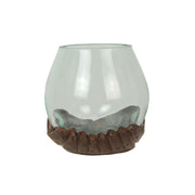 5.25 Inch - Image 2 - Decorative Vase Bowl, 5 Inch Molten Glass on Carved Wood Hands