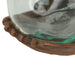 5.25 Inch - Image 8 - Blown Molten Glass and Carved Wood Hands Decorative Bowl, Vase, and Terrarium, 5 Inches High