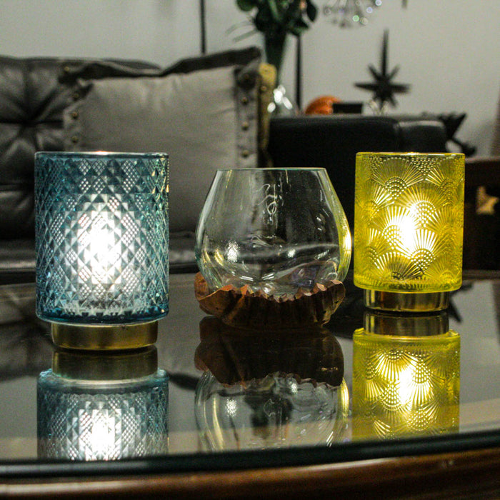 5.25 Inch - Image 5 - Blown Molten Glass and Carved Wood Hands Decorative Bowl, Vase, and Terrarium, 5 Inches High