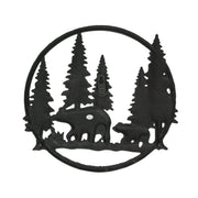 Multicolored - Image 8 - Cast Iron Black Bears in Forest Indoor / Outdoor Decorative Wall Hanging 12 Inches in Diameter -