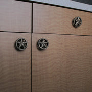 Drawer Pulls Set of 12 Western Star Cast Iron Knobs, 2 Inch Antique Gold Image 6