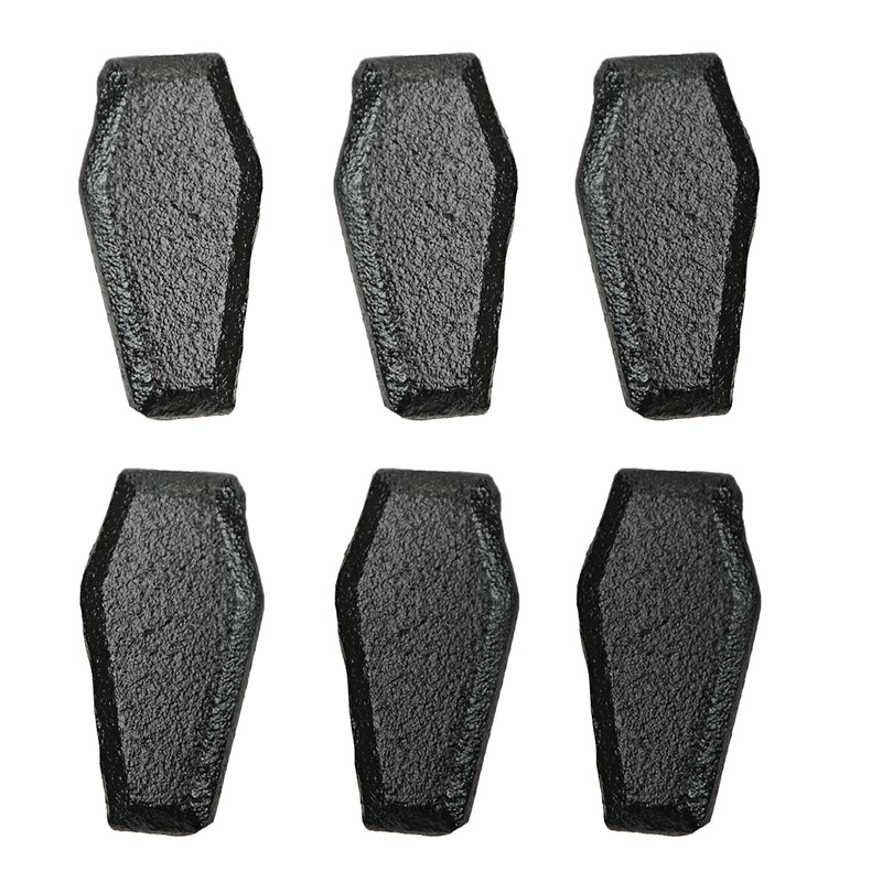 Set of 6 Gothic Coffin Drawer Pulls, 2.5 Inch Black Cast Iron Image 9