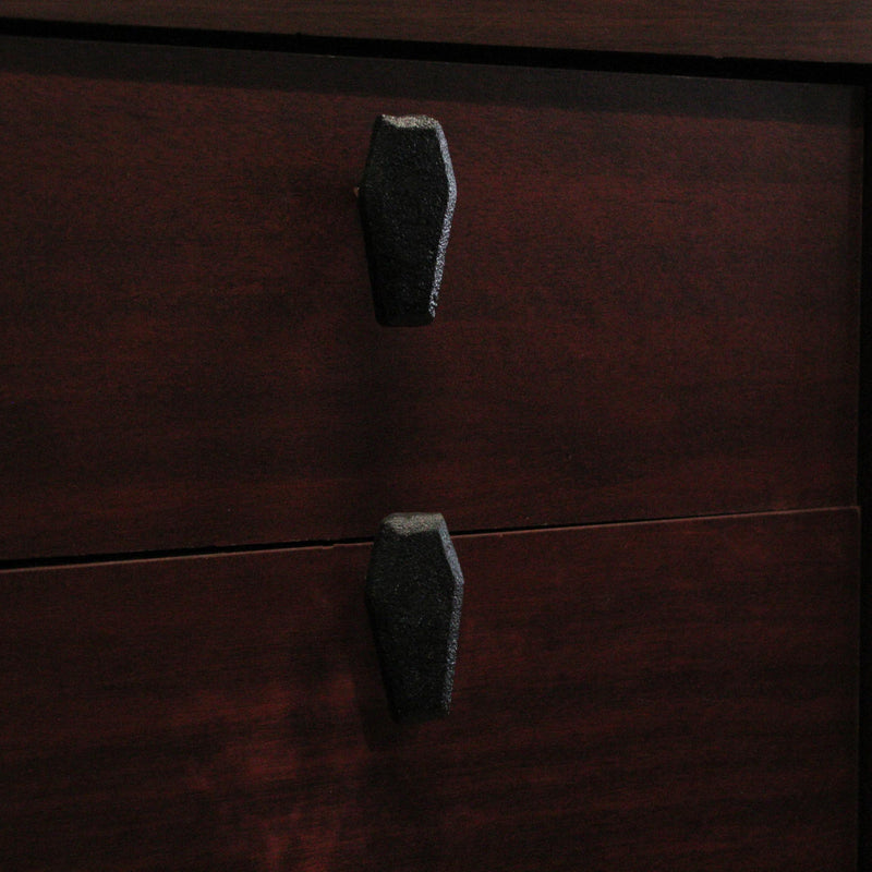 Set of 6 Gothic Coffin Drawer Pulls, 2.5 Inch Black Cast Iron Image 7