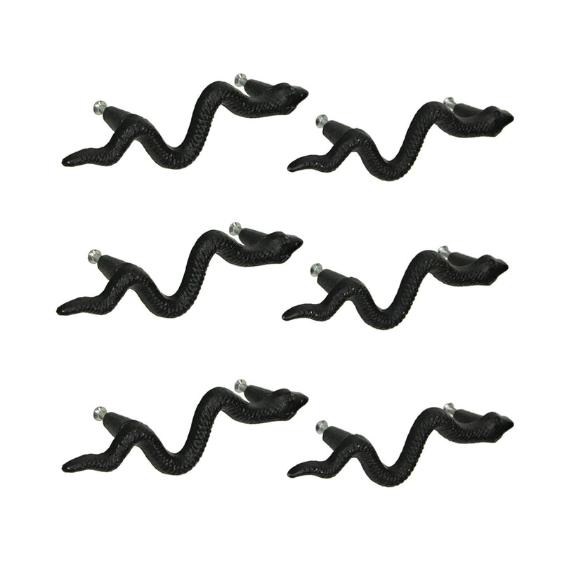 Black - Image 2 - Set of 6 Snake Drawer Pulls, 6 Inch Cast Iron, Black