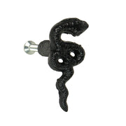 Set of 6 Snake Drawer Pulls, 2.25 Inch Black Cast Iron for Gothic Decor Image 2