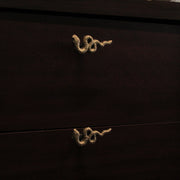 Antique Gold Cast Iron Gothic Snake Drawer Pulls – 6-Piece Set, 2.25" Long, 1" High, Serpentine Design for Cabinets, Drawers,