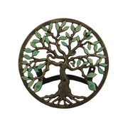 Tree of Life - Green - Image 2 - Green / Bronze Finish Cast Iron Tree of Life Decorative Wall-Mounted Garden Hose Hanger -