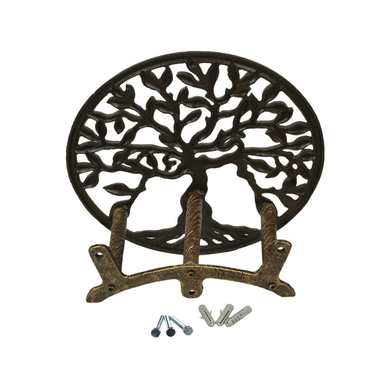 Tree of Life - Green - Image 7 - Green / Bronze Finish Cast Iron Tree of Life Decorative Wall-Mounted Garden Hose Hanger -