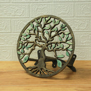 Tree of Life - Green - Image 4 - Green / Bronze Finish Cast Iron Tree of Life Decorative Wall-Mounted Garden Hose Hanger -