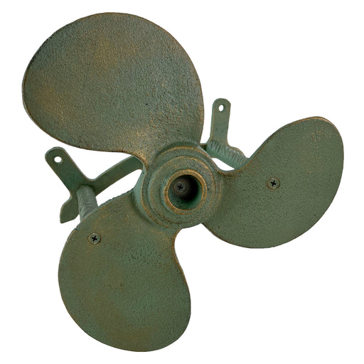 Nautical Boat Propeller Garden Hose Holder – Cast Iron with Verdigris and Bronze Finish, Wall-Mounted, 10.5" Diameter, 6"