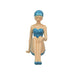 Seated Relaxation Pose - Blue PD - Image 2 - Vintage Bathing Beauty Statue - Blue & White Polka Dot Swimsuit - 8" Nostalgic