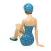 Seated Relaxation Pose - Blue PD - Image 6 - Vintage Bathing Beauty Statue - Blue & White Polka Dot Swimsuit - 8" Nostalgic