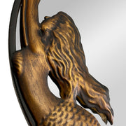 Bronze Finish Mermaid Wall-Mounted Mirror – 20-Inch Diameter Decorative Accent for Coastal and Nautical Home Decor, Elegant