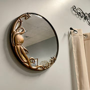 Bronze Octopus Wall-Mounted Mirror – 20-Inch Diameter Decorative Accent for Nautical and Coastal Home Decor, Unique Focal
