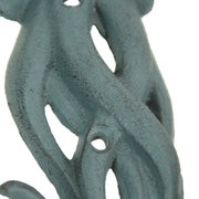 Set of 3 Jellyfish Wall Hooks, 5 Inch Blue Gray White Cast Iron Image 3