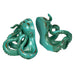 Aqua Green Octopus Bookends Set of 2 – Coastal Nautical Polyresin Wall Decor for Bookshelves, Office, Bedroom, Living Room,