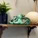 Aqua Green Octopus Bookends Set of 2 – Coastal Nautical Polyresin Wall Decor for Bookshelves, Office, Bedroom, Living Room,