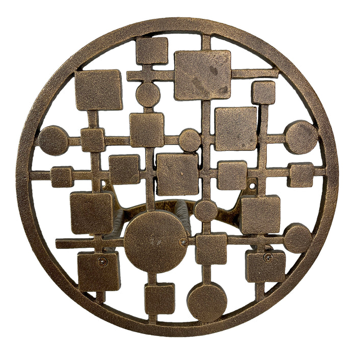 MCM Circles & Squares - Bronze - Image 2 - Mid-Century Modern Cast Iron Circles & Squares Hose Holder – Bronze Finish,