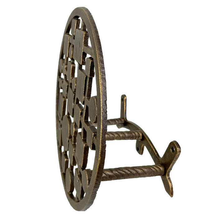 MCM Circles & Squares - Bronze - Image 3 - Mid-Century Modern Cast Iron Circles & Squares Hose Holder – Bronze Finish,
