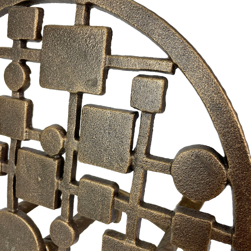 MCM Circles & Squares - Bronze - Image 6 - Mid-Century Modern Cast Iron Circles & Squares Hose Holder – Bronze Finish,