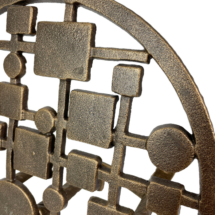 MCM Circles & Squares - Bronze - Image 6 - Mid-Century Modern Cast Iron Circles & Squares Hose Holder – Bronze Finish,