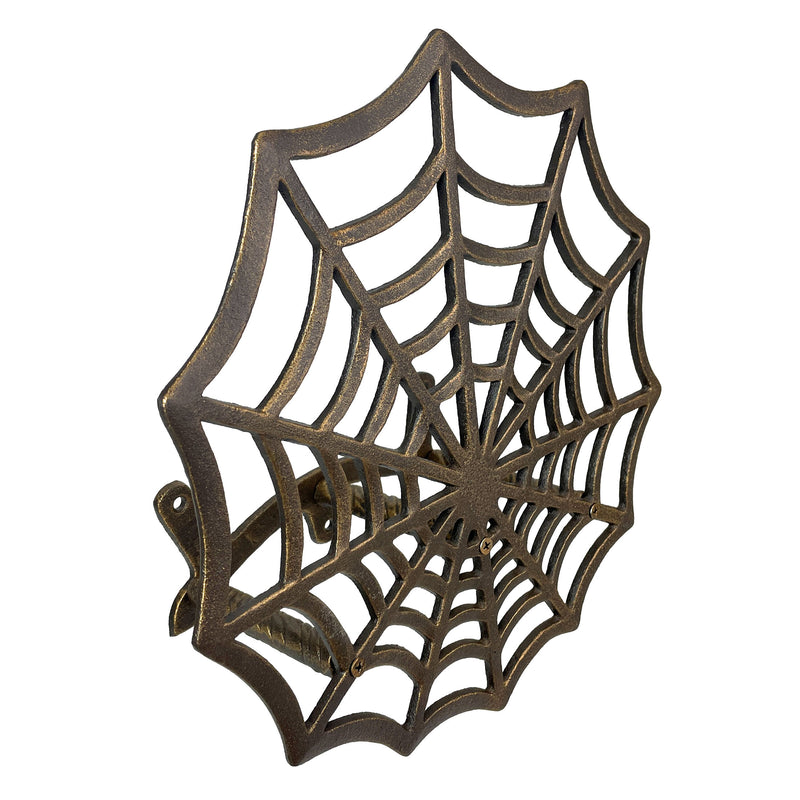 XL Cast Iron Spider Web Hose Holder, Bronze Finish, Heavy-Duty Wall Mounted Garden Hose Hanger, Weather Resistant Decorative
