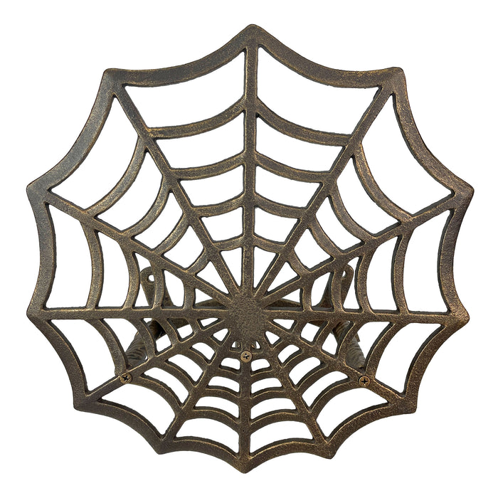 XL Cast Iron Spider Web Hose Holder, Bronze Finish, Heavy-Duty Wall Mounted Garden Hose Hanger, Weather Resistant Decorative