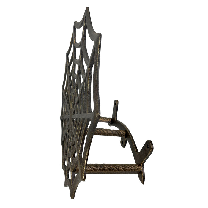 XL Cast Iron Spider Web Hose Holder, Bronze Finish, Heavy-Duty Wall Mounted Garden Hose Hanger, Weather Resistant Decorative